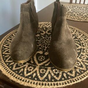 Lucky Brand Olive Green Nubuck Booties